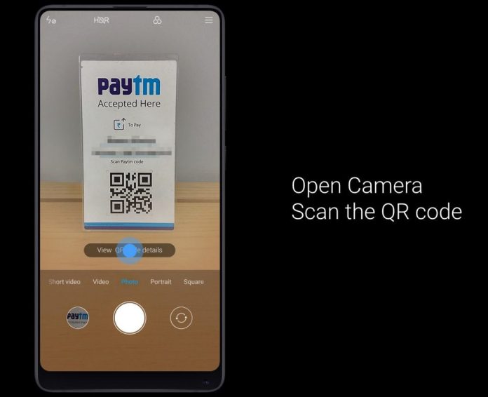 Сканируйте Paytm QR-код и платите с камеры приложение